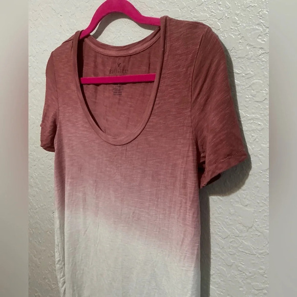 American Eagle Soft & Sexy Slub Short Sleeve Ombre T-Shirt - Picture 4 of 9